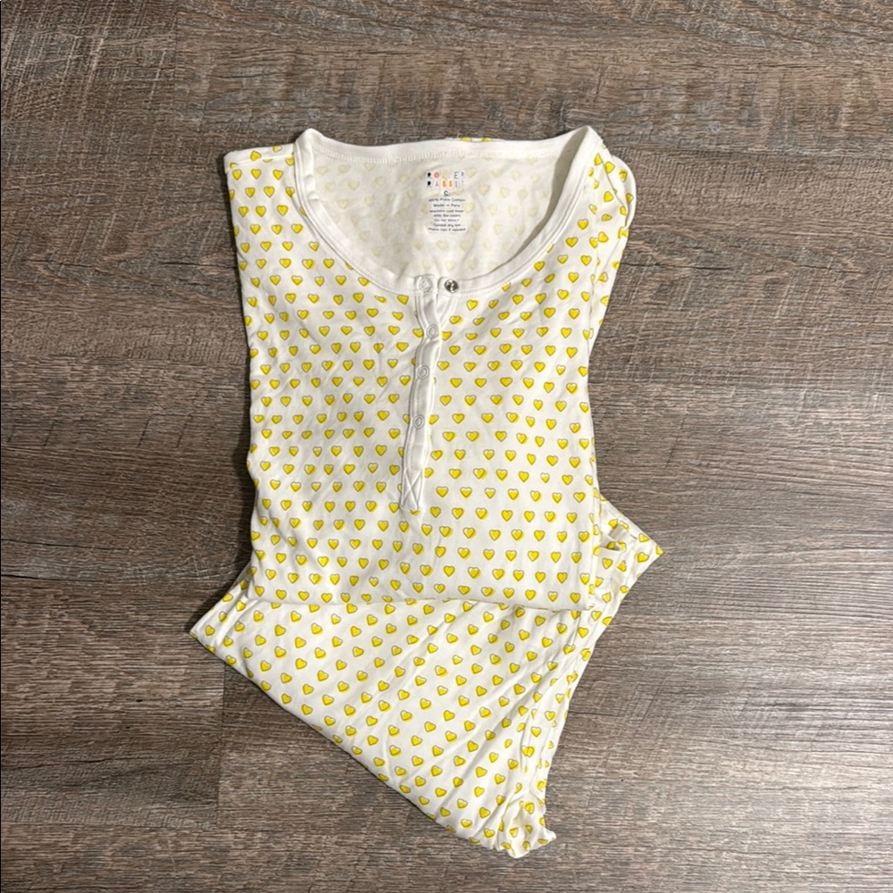 Roller rabbit yellow heart long sleeve pajamas